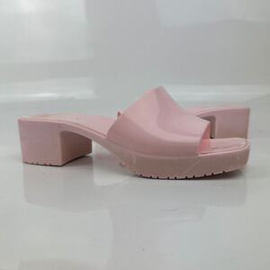 Mad Love MARNI Jelly Slides Mules Sandals Heels Women's Size 7 Pink Barbie Chunk